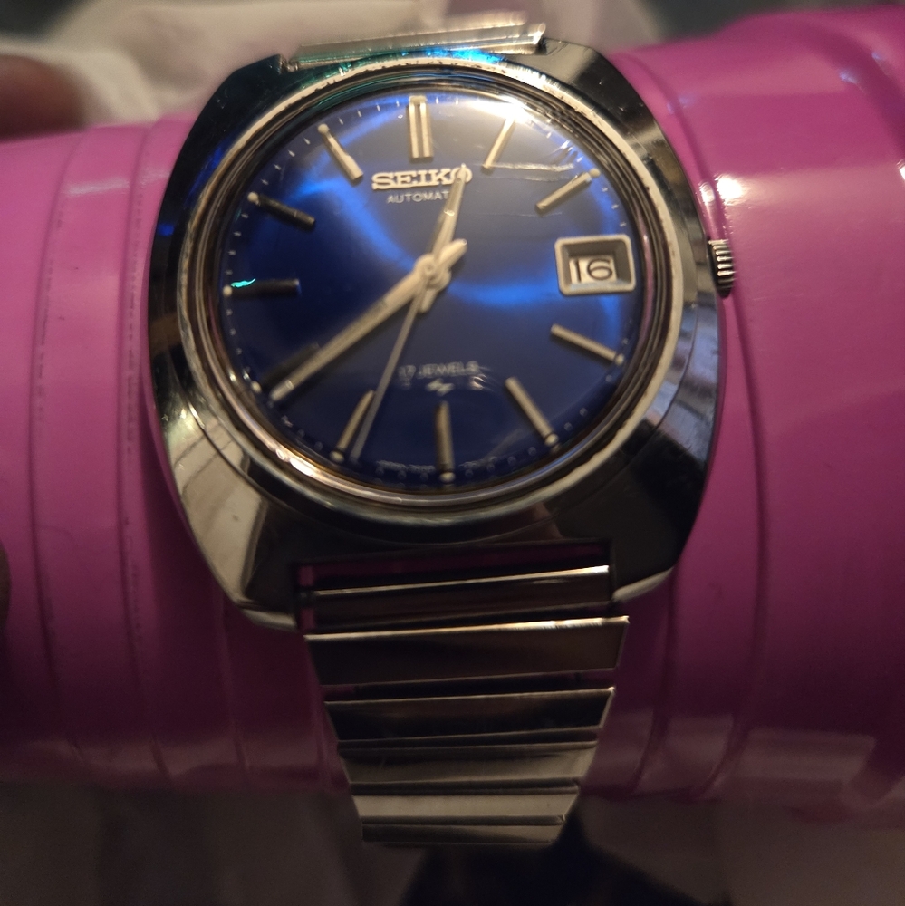 Seiko Silver and Blue Automatic Watch